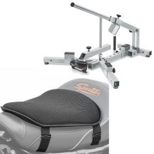 Set: Démonte pneu moto / changeur de pneus 12-21" MD4Z ConStands avec Gel coussin de selle M univ. Coussin confort noir