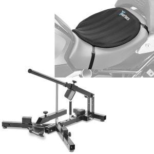 Set: Démonte pneu moto 12-21" MD4 ConStands avec Moto Gel Coussin de selle Néoprène L coussin confort noir