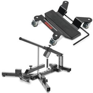 Set: Reifenmontiergerät für M.Reifen 12-21" MD4 ConStands mit Rangierhilfe für Hauptständer Easy Mover I bis 300kg sw