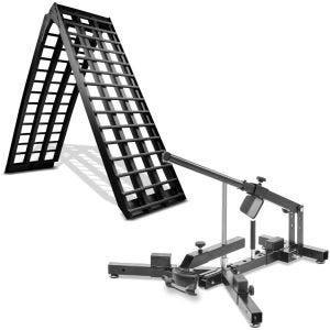 Set: Alu Auffahrrampe V sw, bis 680 kg, klappbar, passend für Motorrad ConStands mit Reifenmontiergerät passend für M.Reifen 12-21" MD4