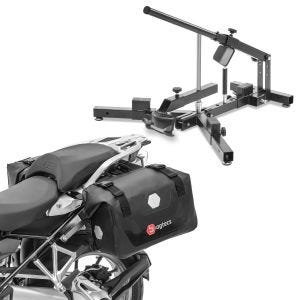Set: Démonte pneu moto 12-21" MD4 ConStands avec Sacoches cavalières laterales etanches RB25 fermeture à enroulement