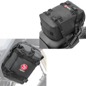 Set: Motorrad Hecktasche KH2 Rucksack 20 Liter sw Bagtecs mit Sturzbügeltasche K3 wasserdicht 6L sw