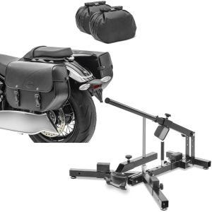 Set: Moto Sacoche droite et gauche Kentucky 30Ltr Valise Set Chopper noir Craftride avec Démonte pneu moto 12-21" MD4