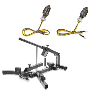 Set: Démonte pneu moto / changeur de pneus 12-21" MD4 ConStands avec Clignotants moto LED KP8 2 pièces teinté