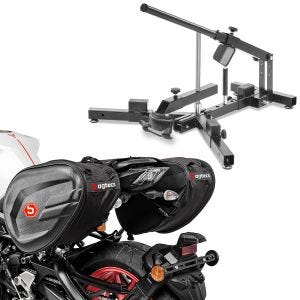 Set: Démonte pneu moto 12-21" MD4 ConStands avec Sacoches laterales moto CRB 40-60 Litres Volume cavalières