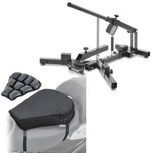 Set: Démonte pneu moto 12-21" MD4 ConStands avec Moto Coussin d'air Air M Coussin de Selle confort noir