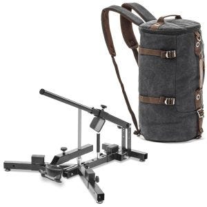 Set: Démonte pneu moto / changeur de pneus 12-21" MD4 ConStands avec Sac à dos moto Canvas VG8 Vintage 35Ltr Retro noir