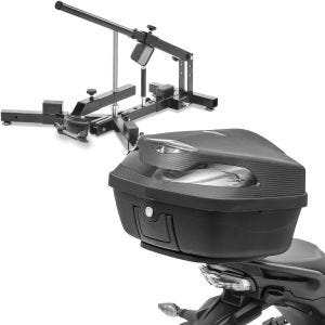 Set: Démonte pneu moto / changeur de pneus 12-21" MD4 ConStands avec Top Case Moto XK48 Universal 48 Litres noir
