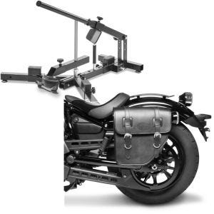 Set: Démonte pneu moto 12-21" MD4 ConStands avec Moto Sacoche gauche Texas 10Ltr Valise pour Chopper noir