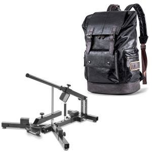 Set: Démonte pneu moto 12-21" MD4 ConStands avec Sac à dos moto RL3 Sacoche de selle arrière Vintage 24Ltr noir