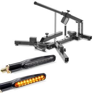Set: Démonte pneu moto / changeur de pneus 12-21" MD4 ConStands avec Clignotants moto LED séquentiels KP6 2 pièces ECE
