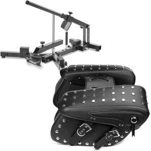 Set: Démonte pneu moto 12-21" MD4 ConStands avec Sacoches cavalières laterales pour Moto Custom et Retro VH6 noir