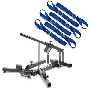 Set: Démonte pneu moto / changeur de pneus 12-21" MD4 ConStands avec Sangle loops set, 6er Big Pack Bleu