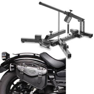 Set: Démonte pneu moto / changeur de pneus 12-21" MD4 ConStands avec Moto Sacoche droite Arizona 3Ltr pour Chopper noir