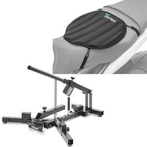 Set: Démonte pneu moto / changeur de pneus 12-21" MD4 ConStands avec Moto Gel Coussin de selle Néoprène M en noir