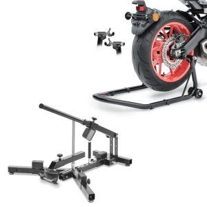 Set: Démonte pneu moto / changeur de pneus 12-21" MD4 ConStands avec Béquille arrière Universal-Racing S noir