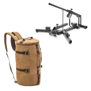 Set: Démonte pneu moto 12-21" MD4 ConStands avec Sac à dos moto Canvas VG8 Vintage 35Ltr Retro marron