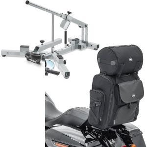 Set: Démonte pneu moto 12-21" MD4Z ConStands avec Moto Sissy Bar Sacoche arrière SXL avec Sac Rouleau noir