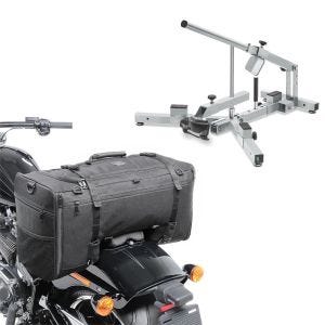 Set: Démonte pneu moto 12-21" MD4Z ConStands avec Sacoche de selle arrière SQ1 pour moto custom 52Ltr noir