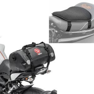 Set: Sacoche de selle XF30 Volume 30l Bagtecs avec Gel coussin de selle M univ. Coussin confort noir