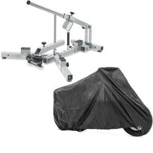 Set: Démonte pneu moto / changeur de pneus 12-21" MD4Z ConStands avec Housse Moto XXL Bache Moto imperméable en noir