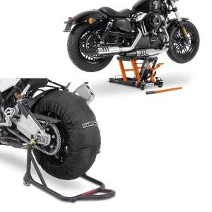 Set: Moto Couvertures Chauffantes Billown 60-80-95 °C 17" nr ConStands avec Pont elevateur Mid-lift L 680kg orange