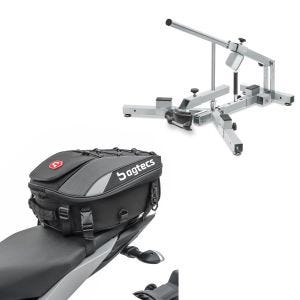Set: Démonte pneu moto / changeur de pneus 12-21" MD4Z ConStands avec Sacoche de selle moto X30 extensible 20-30Ltr noir