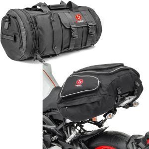 Set: Motorrad Hecktasche TB8 Gepäckrolle 35Ltr in sw Bagtecs mit Motorrad Hecktasche X50 hinten 50Ltr in sw