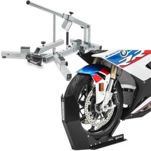 Set: Démonte pneu moto / changeur de pneus 12-21" MD4Z ConStands avec Bloque Roue Easy-Fix noir à 21 Pouces noir-mate