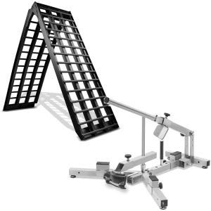 Set: Rampe de Chargement V noir en Alu, max. 680 kg pliable, pour Moto ConStands avec Démonte pneu moto 12-21" MD4Z