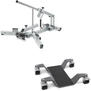 Set: Reifenmontiergerät passend für M.Reifen 12-21" MD4Z ConStands mit Rangierhilfe Easy Mover II bis 400kg grau
