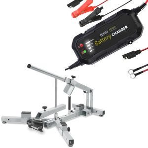 Set: Démonte pneu moto 12-21" MD4Z ConStands avec Chargeur de batterie de moto BC2 entièrement automatique 12V / 1.500mA