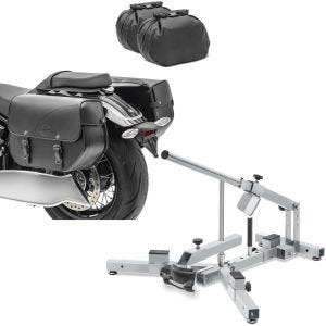 Set: Moto Sacoche droite et gauche Kentucky 30Ltr Valise Set Chopper noir Craftride avec Démonte pneu moto 12-21" MD4Z