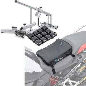 Set: Démonte pneu moto / changeur de pneus 12-21" MD4Z ConStands avec Moto Coussin d'air Air Deluxe S noir