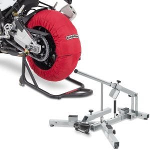Set: Moto Couvertures Chauffantes Laguna Seca 60-80°C 17 pouces in rouge ConStands avec Démonte pneu moto 12-21" MD4Z