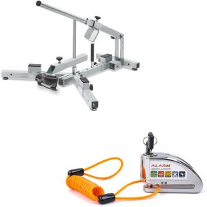Set: Démonte pneu moto 12-21" MD4Z ConStands avec Antivol bloque disque Alarme moto avec câble de rappel 110dB en chrome