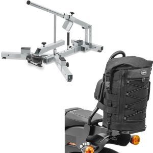 Set: Démonte pneu moto 12-21" MD4Z ConStands avec Sacoche de sissybar pour motos custom sac rouleau arrière DB4