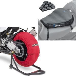 Set: Moto Couvertures Chauffantes Laguna Seca 60-80°C 17" in rouge ConStands avec Moto Coussin d'air Air Deluxe M noir