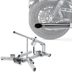 Set: Démonte pneu moto / changeur de pneus 12-21" MD4Z ConStands avec Pot d'échappement univ. Caferacer Turn Out noir