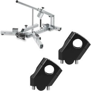 Set: Démonte pneu moto 12-21" MD4Z ConStands avec Rehausseurs de guidon 40mm noir Alu pour guidons avec Ø 22mm 7/8"