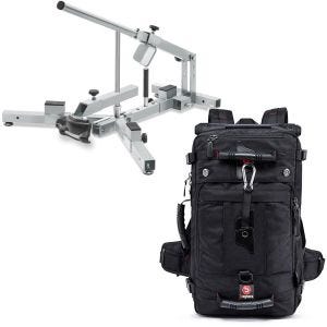 Set: Reifenmontiergerät für Motorradreifen 12-21" MD4Z ConStands mit Motorrad Rucksack HK4 Hecktasche 45Ltr in sw