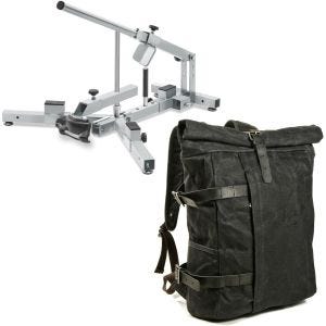 Set: Démonte pneu moto 12-21" MD4Z ConStands avec Sac à dos moto Canvas VR2 Sacoche moto Vintage 20Ltr Retro noir