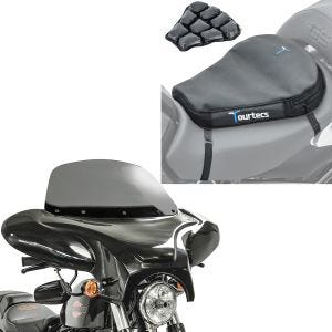 Set: Batwing Verkleidung passend für Chopper und Custombikes rg Craftride mit Motorrad Luftkissen Air Deluxe M sw