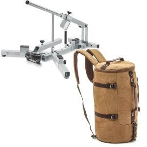 Set: Démonte pneu moto 12-21" MD4Z ConStands avec Sac à dos moto Canvas VG8 Vintage 35Ltr Retro marron