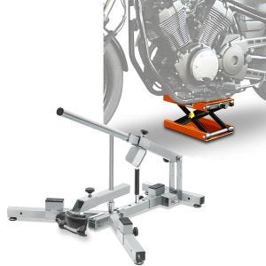 Set: Démonte pneu moto 12-21" MD4Z ConStands avec Moto Pont elevateur ciseaux Mid-lift M noir 500kg en orange