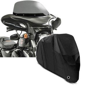 Set: Batwing Verkleidung passend für Chopper und Custombikes rg Craftride mit Motorrad Abdeckplane XL Abdeckhaube sw