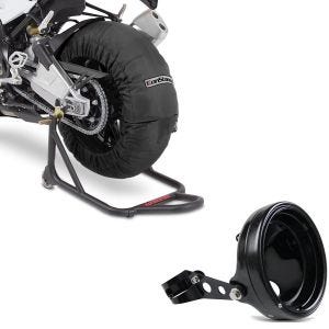 Set: Moto Couvertures Chauffantes Billown 60-80-95 °C 17" nr ConStands avec Boîtier phare LED 7" Univ. + fourche 35-43mm