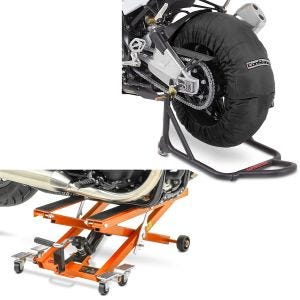 Set: Moto Couvertures Chauffantes Billown 60-80-95 °C 17" nr ConStands avec Pont Mid-lift XL 500kg en orange