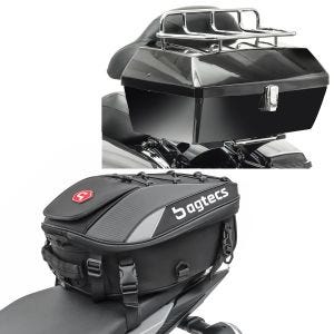 Set: Topcase mit Gepäckgrill Missouri 43Ltr passend für Chopper sw Craftride mit Hecktasche X30 erweiterbar 20-30Ltr sw