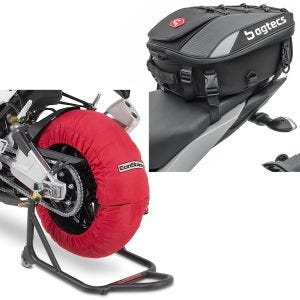 Set: Moto Couvertures Chauffantes Laguna Seca 60-80°C 17" in rouge ConStands avec Sacoche de selle X30 ext. 20-30Ltr nr